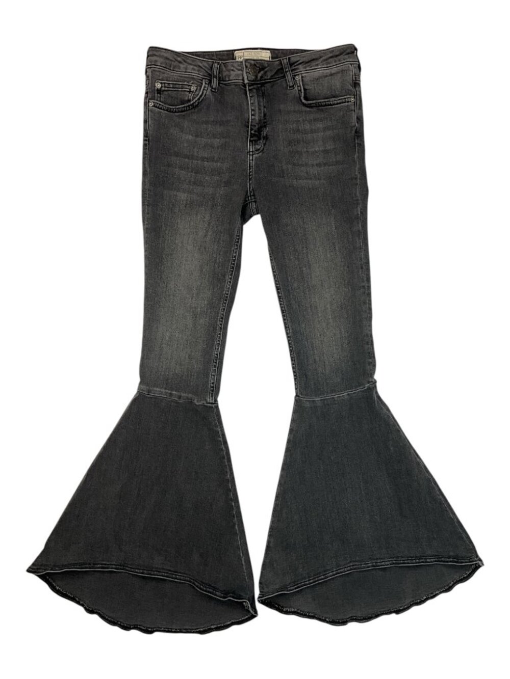Free People Bell Bottom Jean 27 Charcoal Gray Mid Rise
